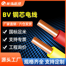 阻燃BV电线国标铜芯1.5 2.5 4 6 10 16平方家装硬线耐火厂家批发