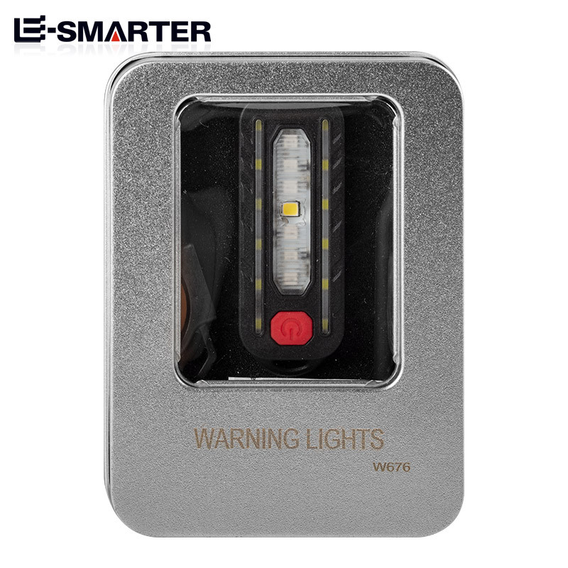 Luz de advertencia de seguridad portátil recargable con clip de pluma Luz trasera láser de bicicleta de montaña