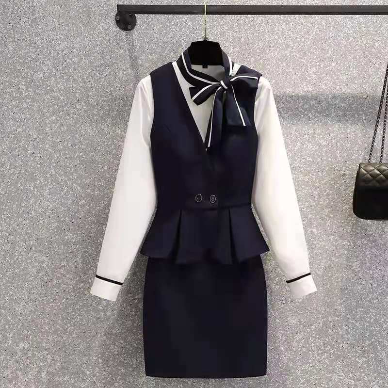 時尚工作服套裝空姐職業裝女氣質師前台珠寶店售樓部工裝代發