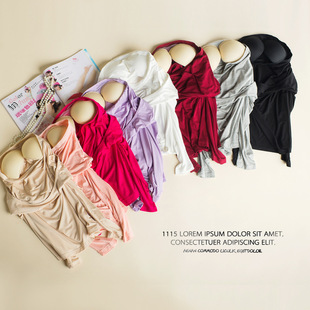 Modal Long-Sleeved T-Shirt with Breast Pads, Intimates-Free Autumn and Winter Round Neck Yoga Pajamas, Slim Bottoming, Cross-Border Ready Stock