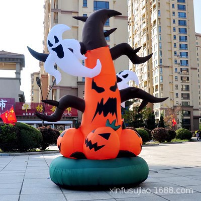 Cruz-frontera popular Halloween patio decoración regalo inflable calabaza bruja demonio dibujos animados muñeca inflable al por mayor