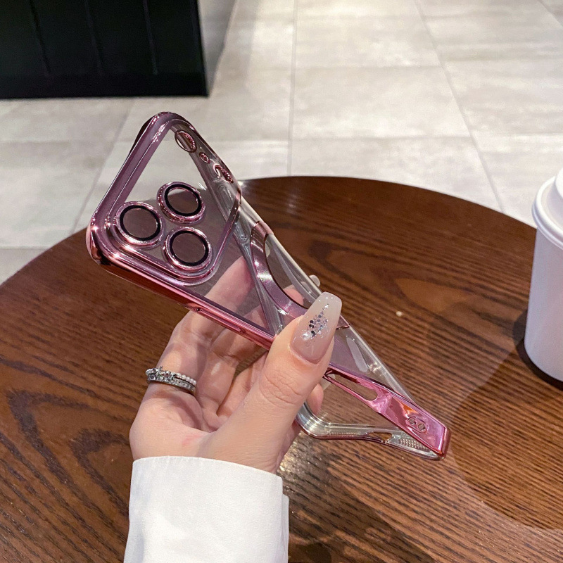 适用iPhone17PROMAX手机壳电镀磁吸带镜头膜苹果17Air透明防摔套|undefined