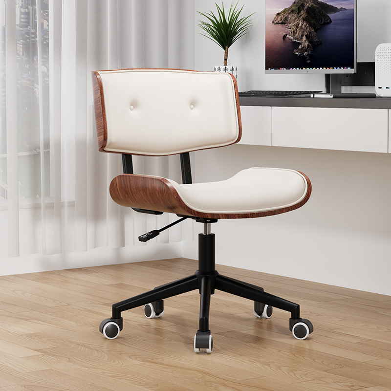 Simple Sedentary Swivel Chair, Movable Room, Light Luxury Computer Chair, Home Solid Wood Small Study Chair, Factory Wholesale