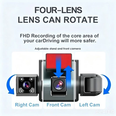Cross-border four-lens WiFi dashcam Driving recorder