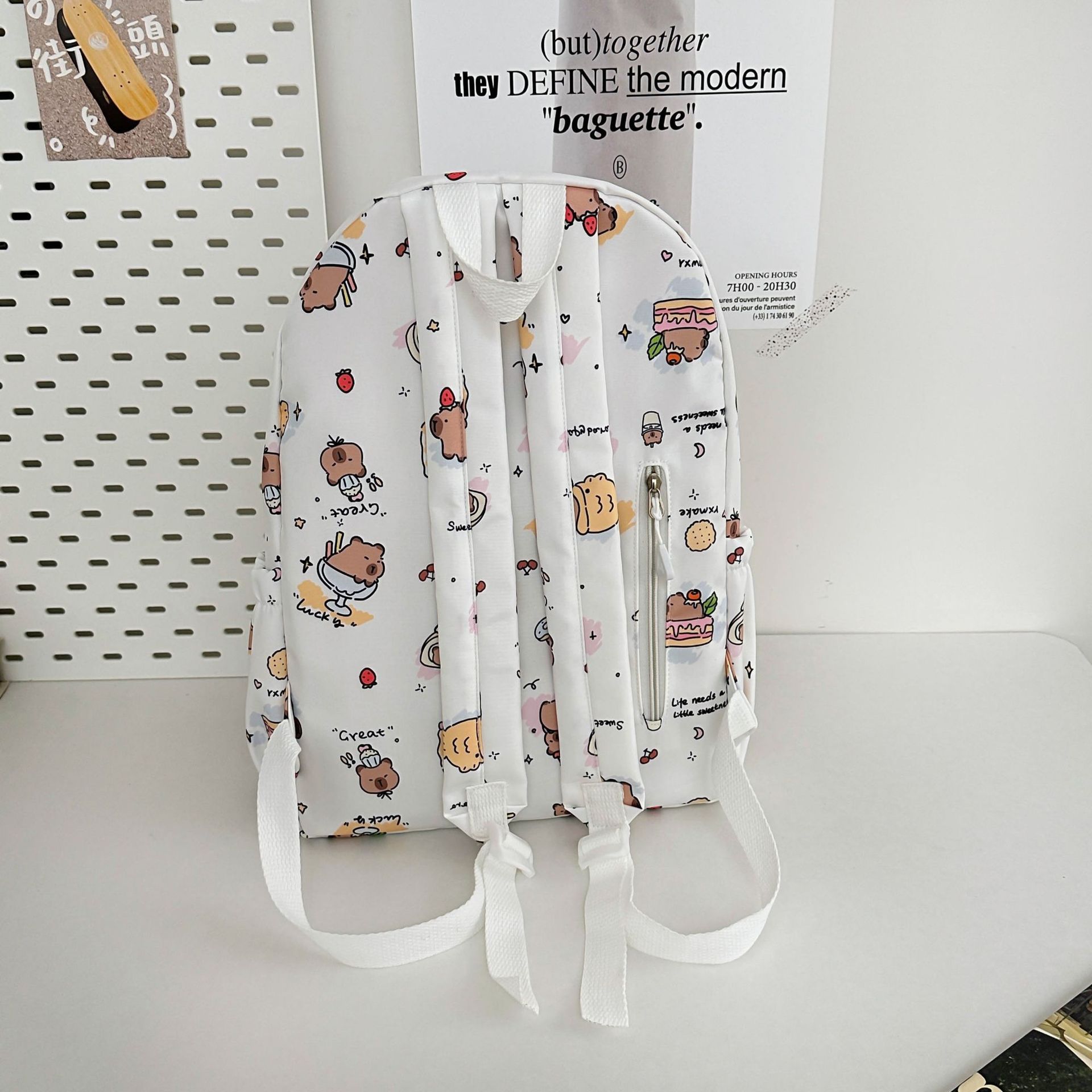 Linda mochila de impresión fresca, estudiante de secundaria, mochila escolar de gran capacidad, mochila de viaje ligera de ocio de moda al por mayor