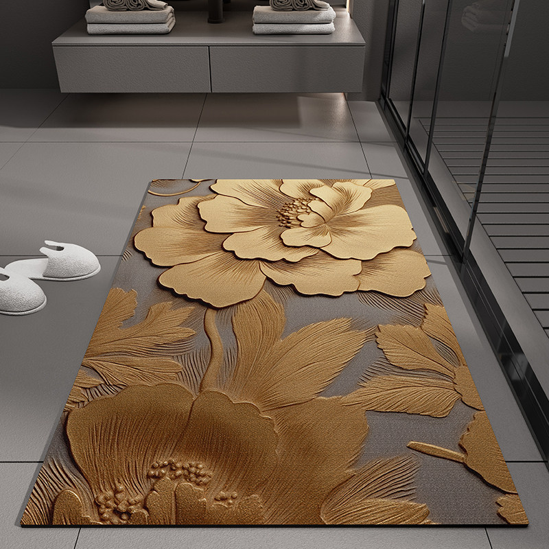 Flower-style americano transfronterizo esterilla de barro de algas esterilla de piso de baño puerta de absorción de agua esterilla de baño anti-deslizante esterilla de baño anti-sucio