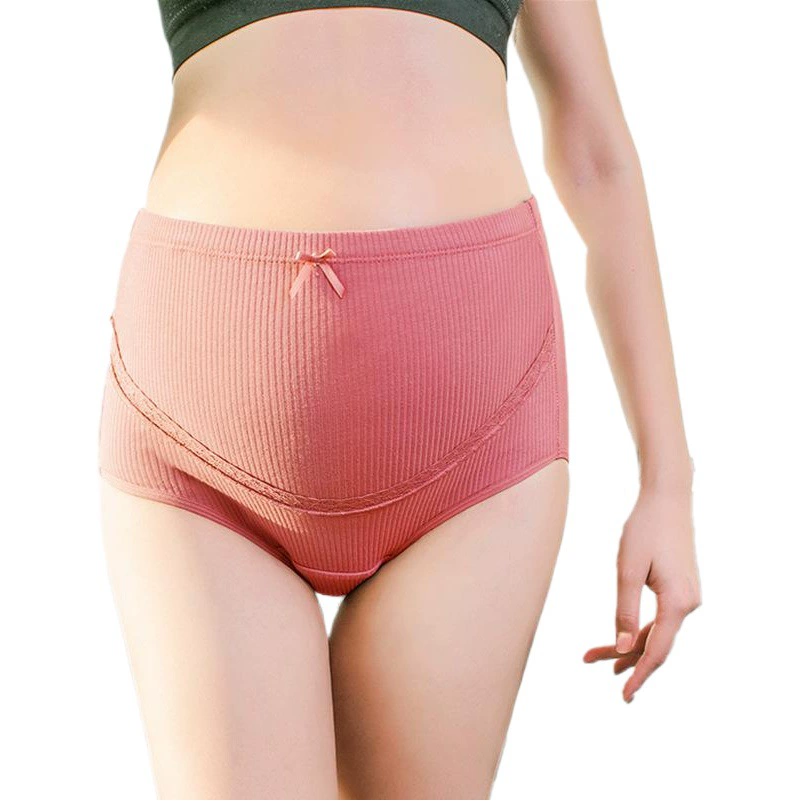 Нижнее Белье для беременных с низкой талией и хлопковой подкладкой, хлопковые шорты, поддерживающие живот, бесследные U-образные трусы больших размеров для матери