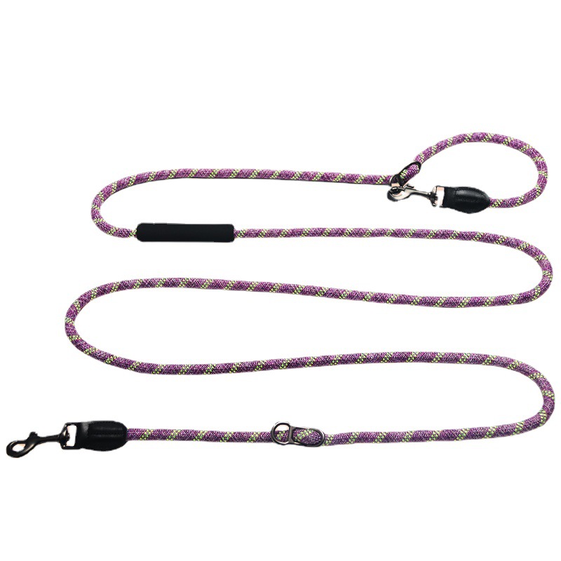 Correa de perro de doble cabeza de algodón y lino reflectante transfronterizo nuevo con agarre multifuncional crossbody cintura correa de correr