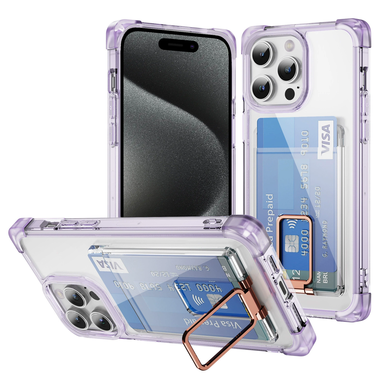 Кросс-бордер новая модель подходит для iPhone15ProMax четырехугольный матовый корпус с пространством держатель карты держатель корпуса