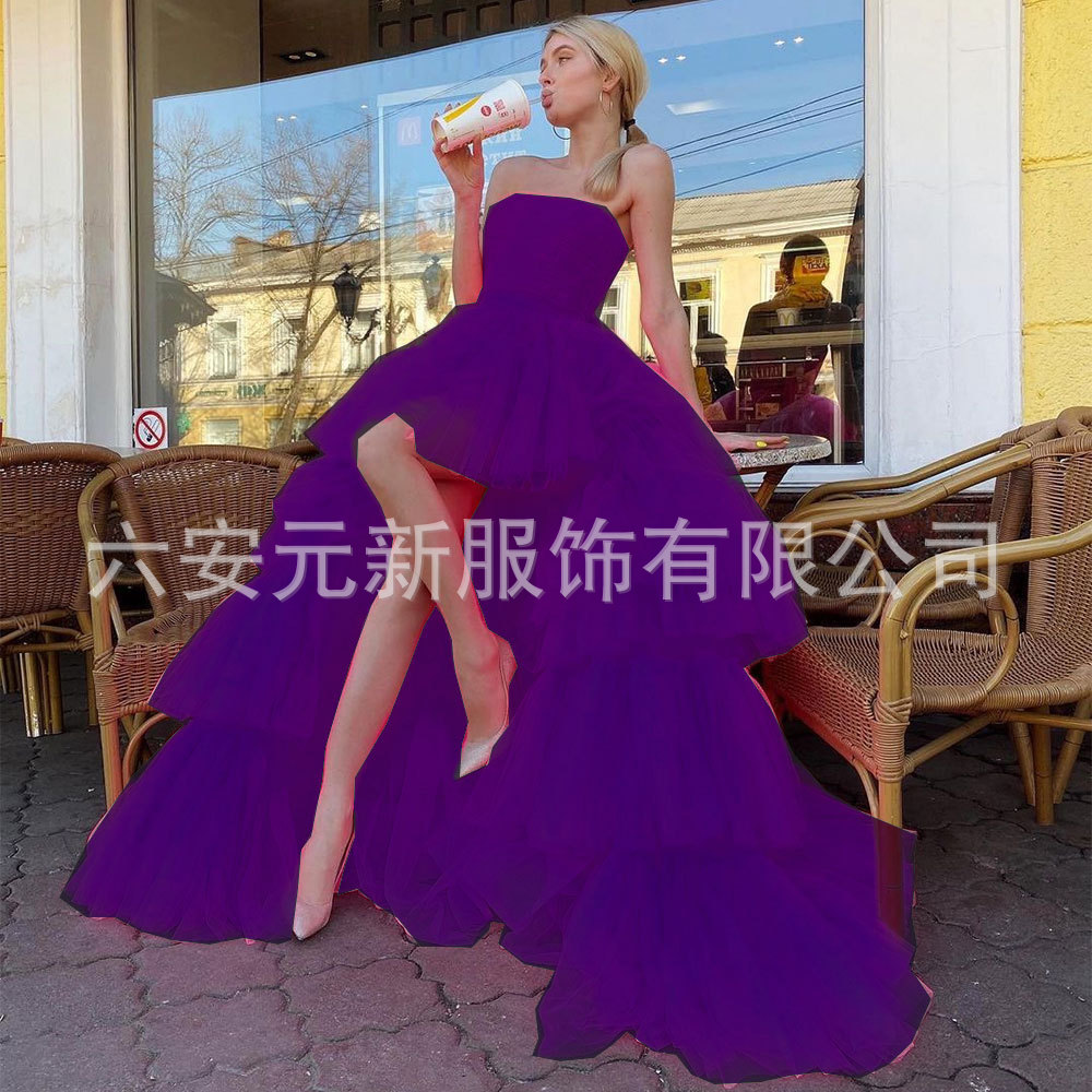 2023 europeo y americano Comercio exterior Amazon AliExpress deseo nuevo tubo superior falda de la torta boda bola del banquete vestido noche