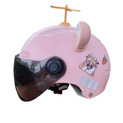 Motorcycle Safety Supplies: Boys and Girls Summer Sun Protection - 3c-yanfen-short-tea-5-15-years-old-free-stickers-cute-ears-windmill-one-size-fits-all