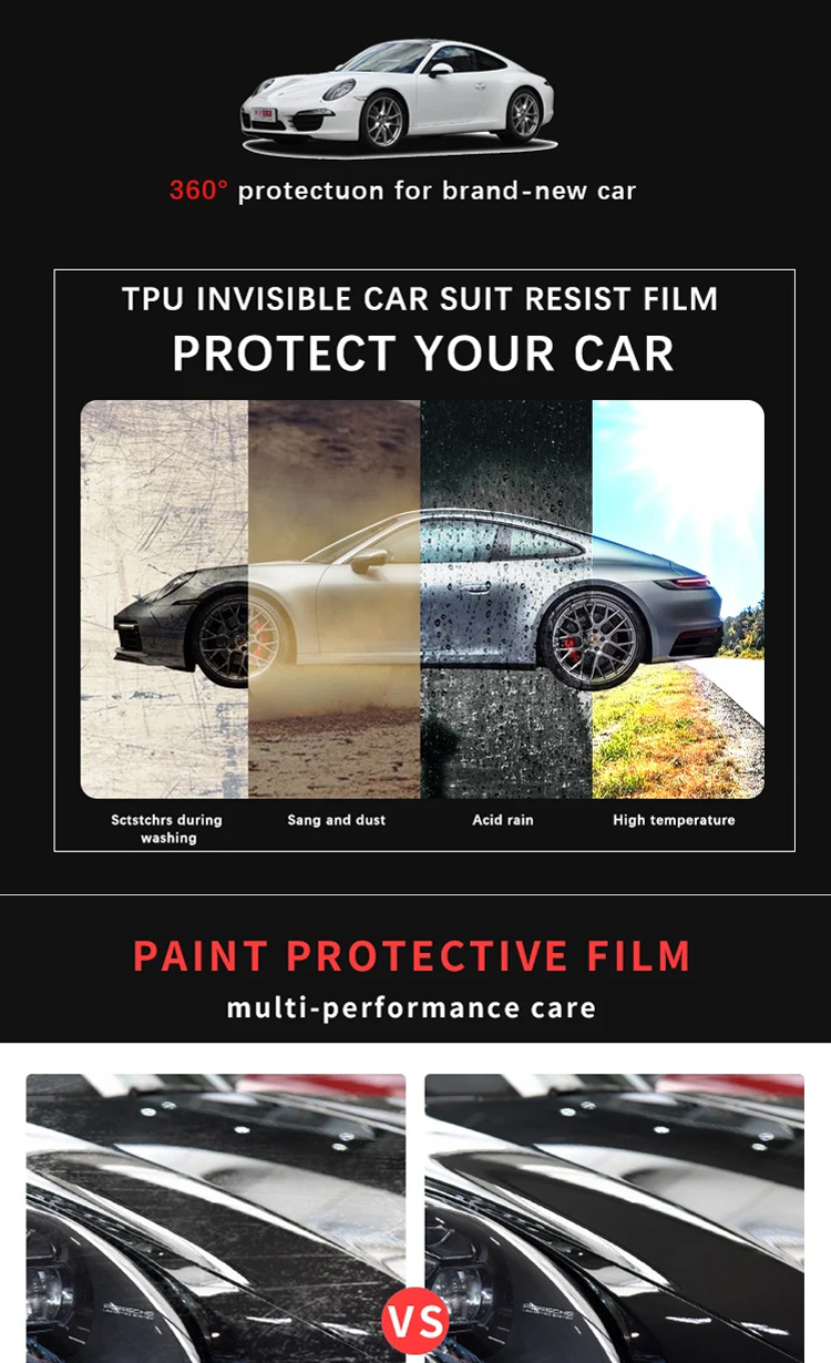 Cross-Border Filmppf Car Transparent Paint Protection Film Matte Glossy Black Film Full Car Film Tpu Invisible Car Cover