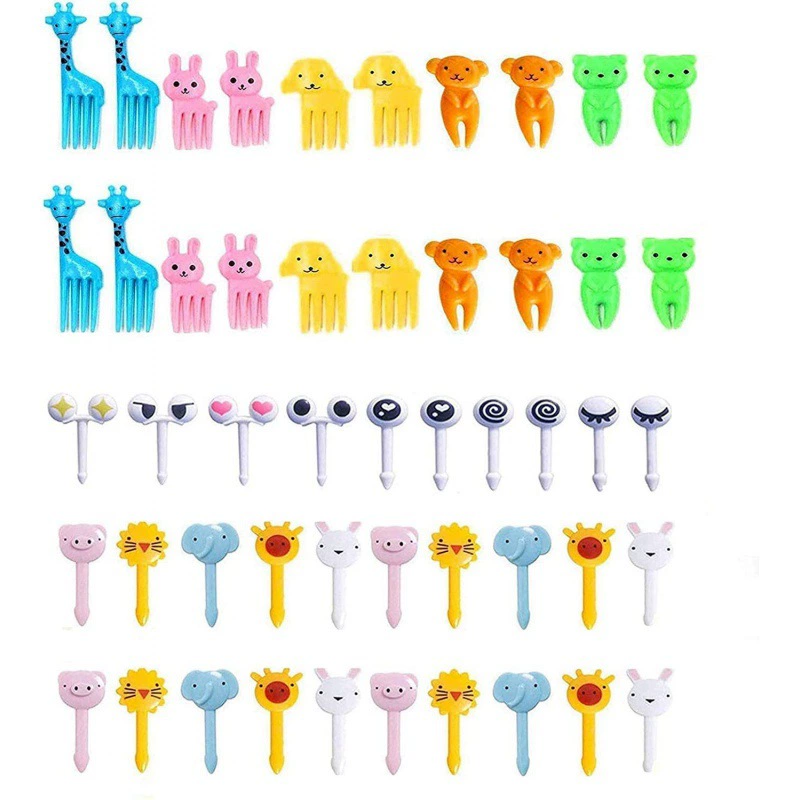 搜坷 Japanese cartoon creative children's fruit fork, cute plastic set