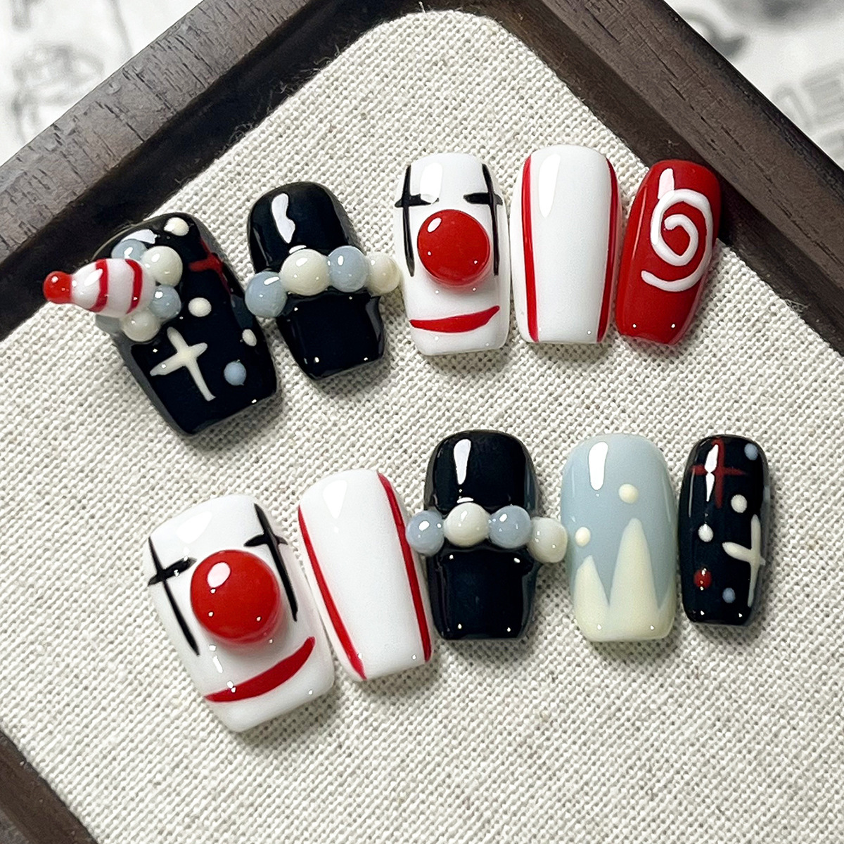 Manos de uso de uñas gradiente blush estereoscópio relieve manicure manicure falsa explosión pura lujo puro manicure