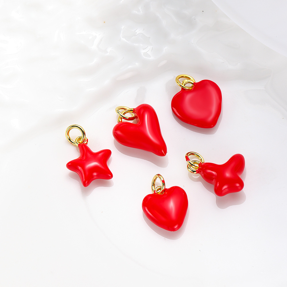 Bijoux En Gros Rétro Style Simple Star Forme De Cœur Noeud D'Arc Le Cuivre Pendentif Chaîne De Câble display picture 2