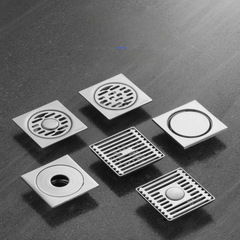 Home bathroom shower sink washing machine 10*10cm glossy anti-insect anti-odor 50 magnetic core 304 stainless steel floor drain