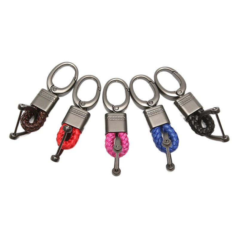 Брелок-подвеска для ключей из плетеной веревки, металлические аксессуары, элегантный стиль, новинка, для автомобиля, из цинкового сплава