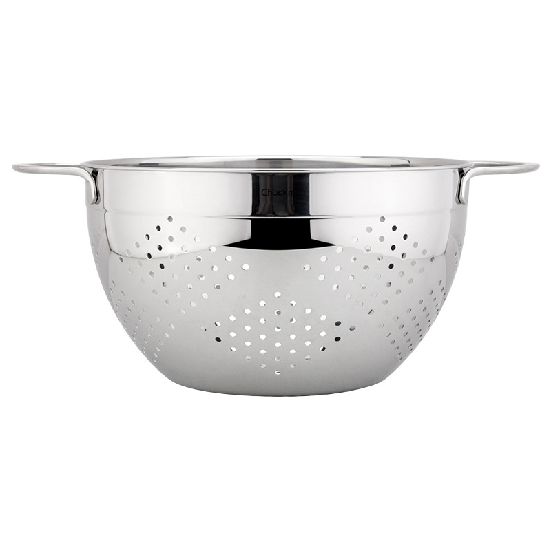 Chockmen Zhuo Deming 18 / 10 de acero inoxidable canasta de drenaje de agua melón frutas y verduras lavar cestas de frutas filtradas