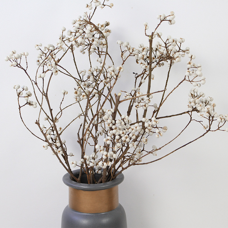 Dried Red Leaf Fig Fruit Flowers, Real Flower Decoration, Dried Branches, Zen Soft Decoration, Landscaping, Flower Arrangement, Natural Branches, Small White Fruits