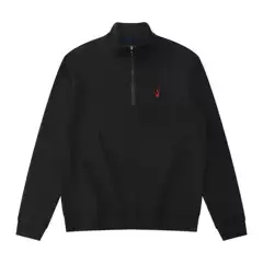 Cross-Border Autumn Winter Stand Collar Pony Embroidery Sweatshirt Half-Zip Long Sleeve Men's Casual Jacket Versatile Top Foreign Trade