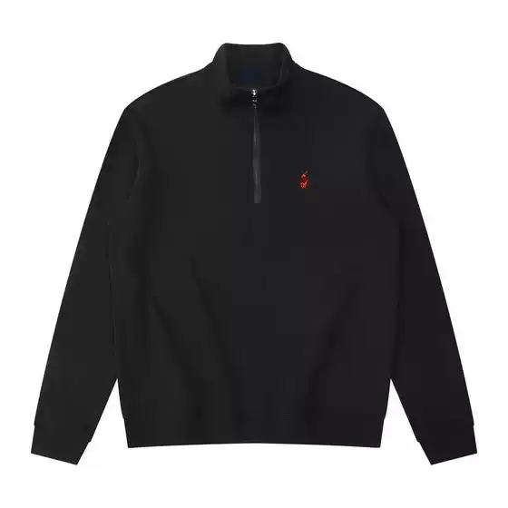 Cross-Border Autumn Winter Stand Collar Pony Embroidery Sweatshirt Half-Zip Long Sleeve Men's Casual Jacket Versatile Top Foreign Trade