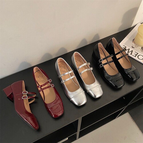 Stylish, versatile, and elegant summer new French noblewoman fashion flat sole pumps with high heels, making you look taller and slimmer Mary Jane shoes
