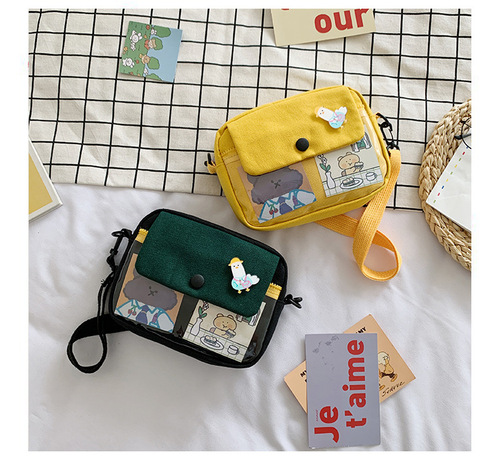Cross-border wholesale cute canvas small bag for women  new design crossbody bag Insta phone bag shoulder bag