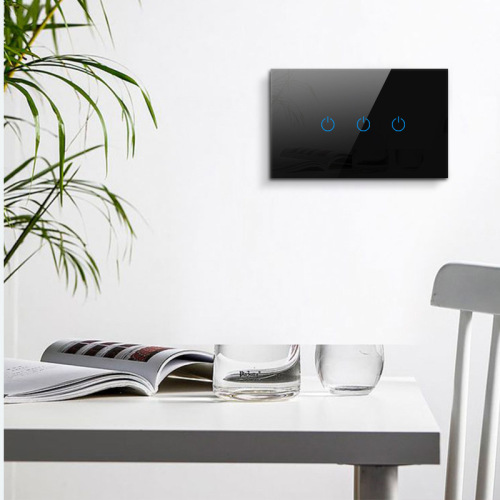 Cross-border 118 tempered glass touch switch US standard single zero fire universal wall remote switch whole house indicator light