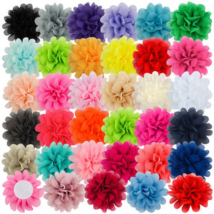 10CM chiffon head flower children's headband headband hair ring DIY accessories pet accessories big flower in stock wholesale