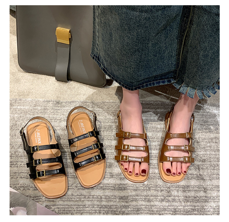 Damen Römersandalen Mit Flacher Sohle Für Den Sommer_voghion.com