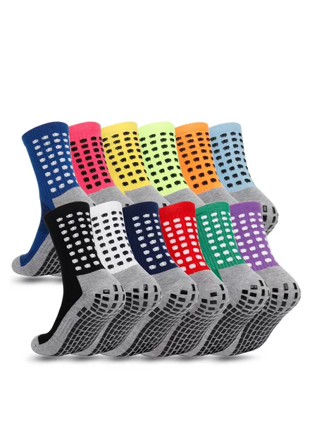 Cross-border hot selling teenagers thickened towel bottom dispensing non-slip football socks shake sound net red female yoga socks 33-39