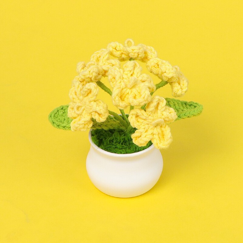 完成したウールひまわり鉢植えスズラン造花チューリップデスクトップ装飾品バレンタインデー教師クラスメートギフト|undefined