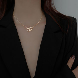 Love Necklace Women's Ins Clavicle Chain Does Not Fade Harajuku Style Simple and Versatile Popular High-End Niche Necklace Trend