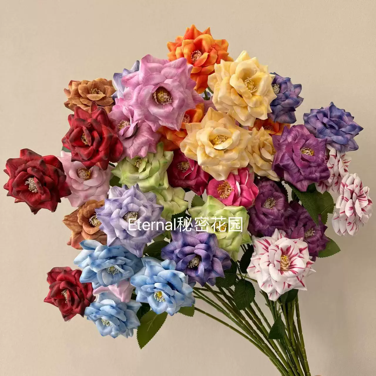 仿真3D月季婚庆婚礼堂花排路引打底插花装饰酒店瓶花摆放花墙