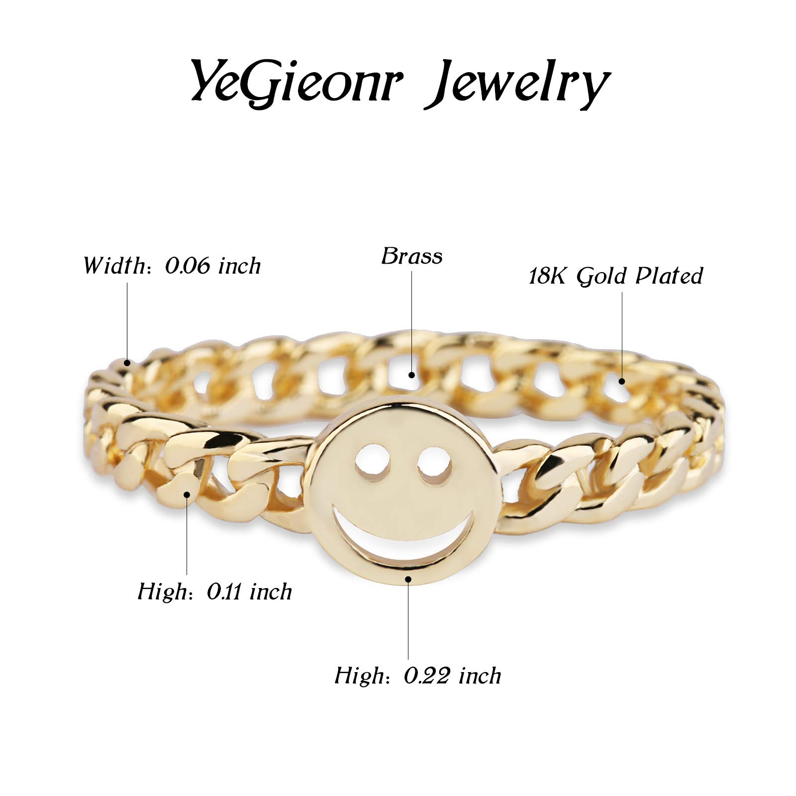 Vintage smiley ring för damer i silverfärgad legering_voghion.com