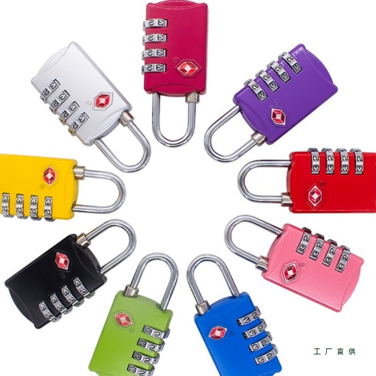 户外出国海关锁tsa密码锁四位密码箱包锁防盗托运通关多用途挂锁