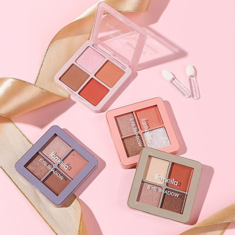Палетка теней La Mela Eyeshadow, портативная палетка теней, широкая палитра цветов, четыре цвета