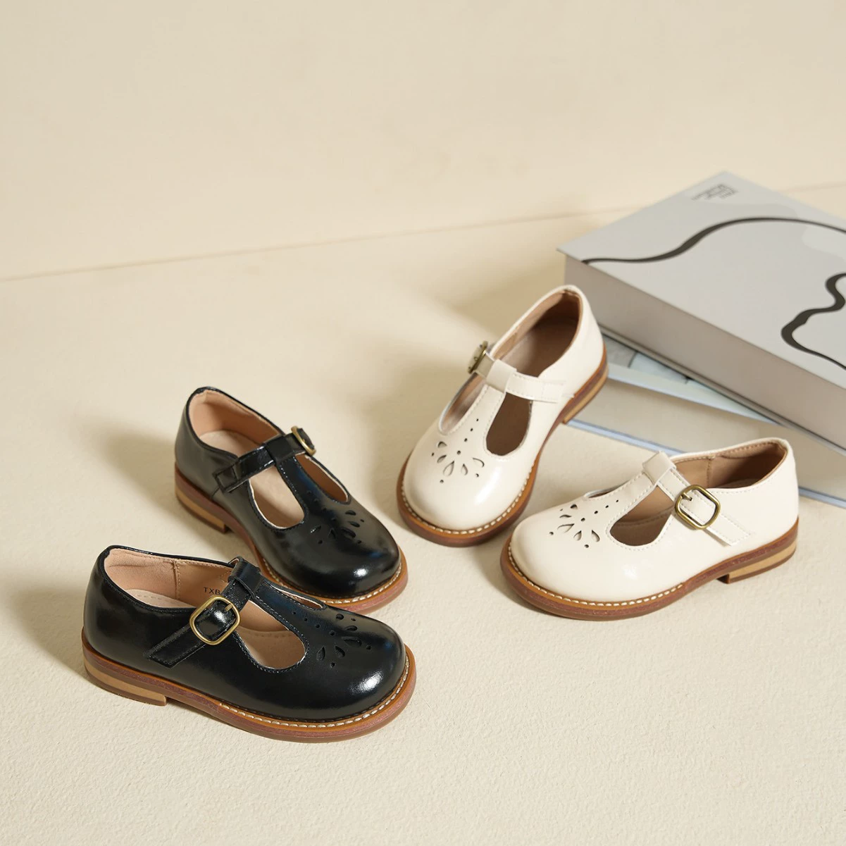 Children's shoes for leather shoes English style for princess, autumn, British style, genuine leather
