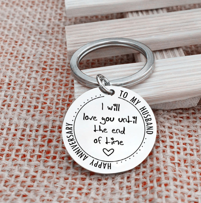 TO MY HUSBAND Holiday Gift TO MY HUSBAND Stainless Steel Keychain Wedding Memorial Jewelry