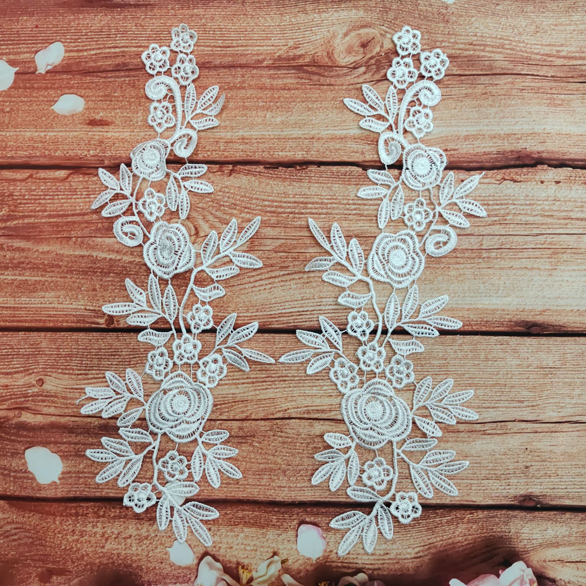 涤纶线水溶花边梅花小叶子DIY服装配饰现货供应蕾丝花边