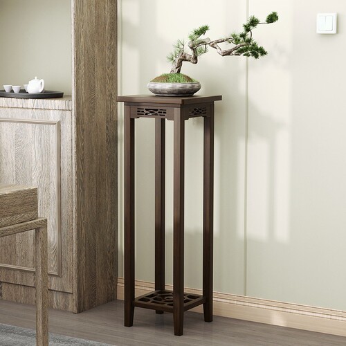 Modern Chinese style flower stand for living room, indoor floor-standing flower pot stand, antique-style flower table for balcony, decorative shelf