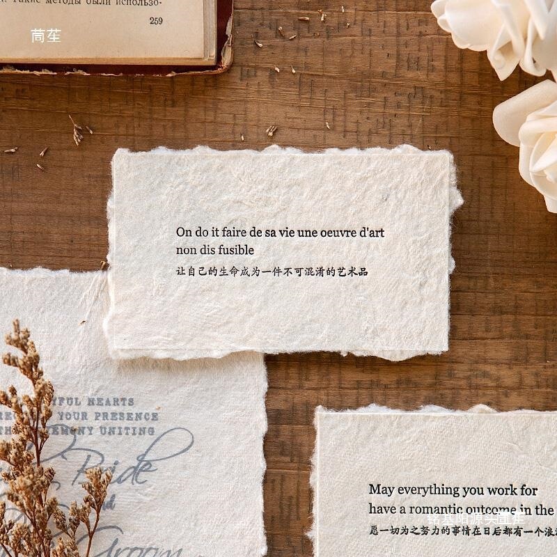 Artistic Style Cards with Frayed Edges and English Text for Jewelry, Nail Art, Photography Props, and Photo Shoots