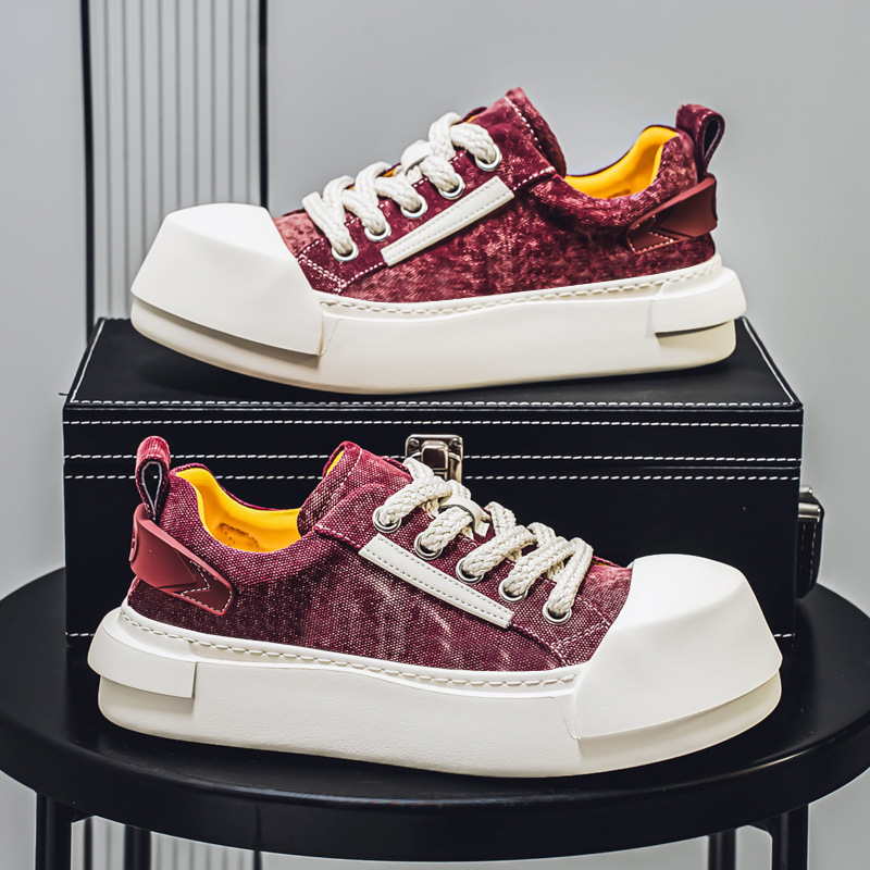 25 nuevos zapatos feos y lindos de mezclilla de moda nacional, zapatos casuales de fondo disueltos, zapatos casuales de moda ligeros y transpirables