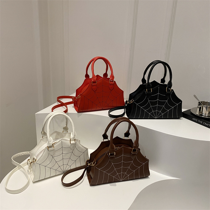 Personalized Ins-Style Minimalist Embroidery Large-Capacity Trendy Shoulder Bag 2024 New Fashion Quirky Spider Crossbody Handbag