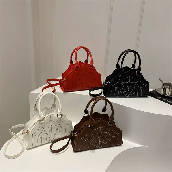 Personalized Ins-Style Minimalist Embroidery Large-Capacity Trendy Shoulder Bag 2024 New Fashion Quirky Spider Crossbody Handbag