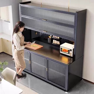 厨房置物架落地橱柜厨具多层微波炉收纳柜家用锅储物柜餐边柜