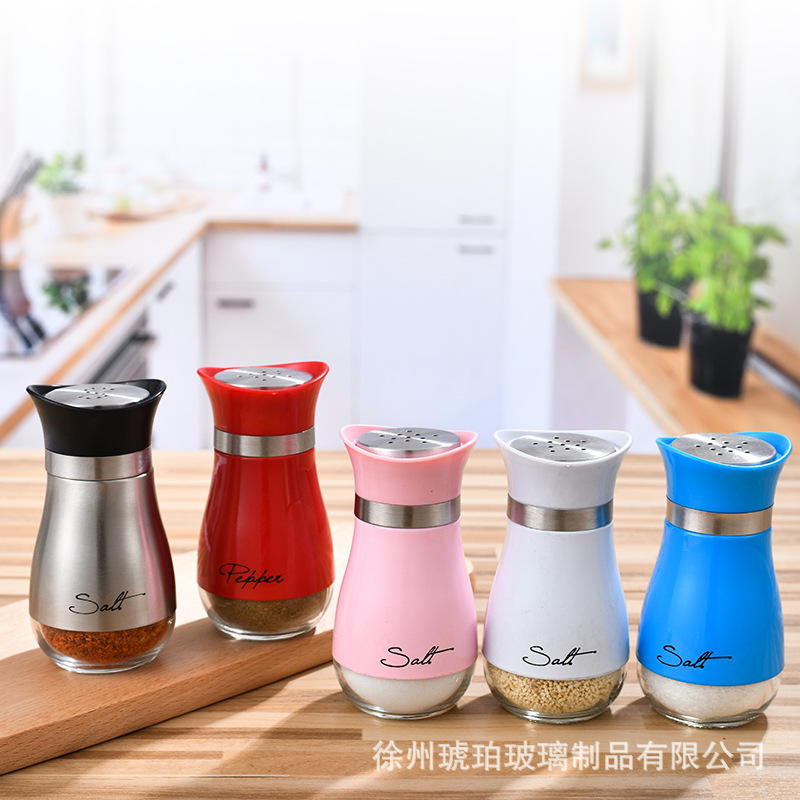 Pingüino pequeño condimento de acero inoxidable botella imprimible cocina pimienta comino condimento botella SP condimento tarro barbacoa condimento botella