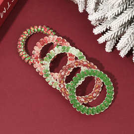 欧美圣诞组合系列电话线发圈扎发头绳高弹力耐用发绳头饰外贸批发