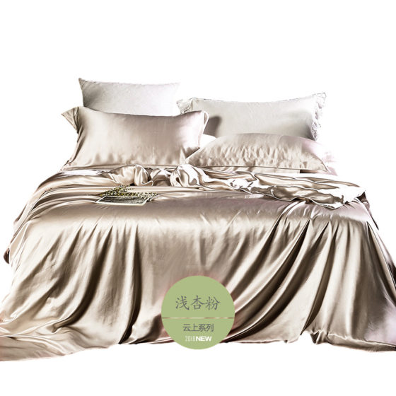 22 Mm Silk Four-piece Set Lightweight Silky Smooth Delicate High-end Luxury Thickened Mulberry Silk Silk Bed Quilt Cover