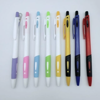 塑料旁跳圆珠笔护套感叹号简易笔 广告促俏笔 按动式塑料笔